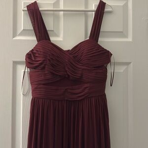 Birdy Grey Women’s Medium Elyse Cabernet Chiffon Bridesmaid Dress - Hemmed
